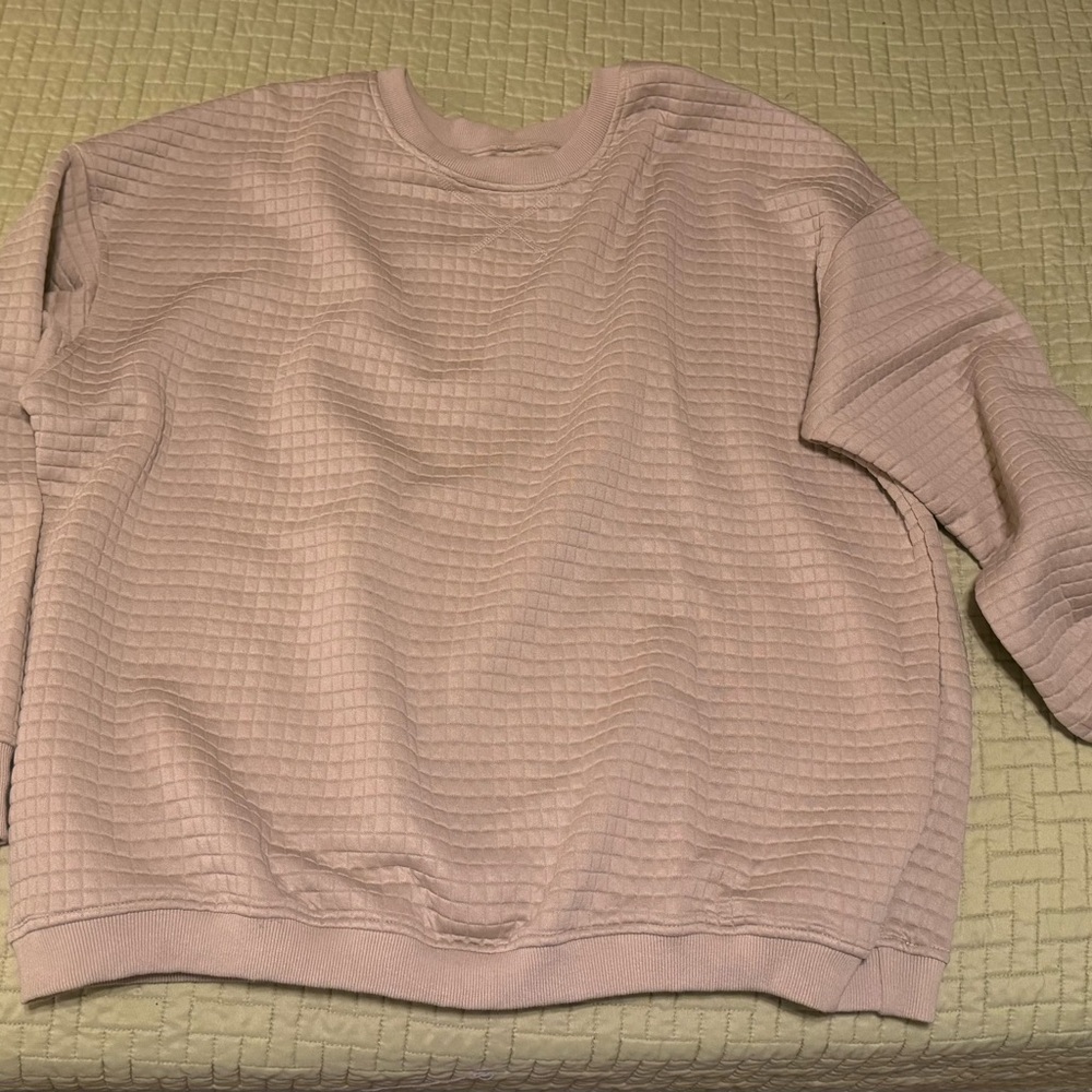Cream Waffle Print Crewneck XL